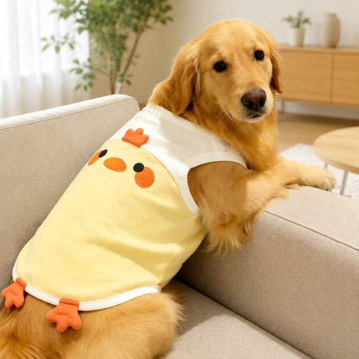 Playful Animal Sleeveless Dog Top | All-Season Polyester | For Medium and Larger Dogs