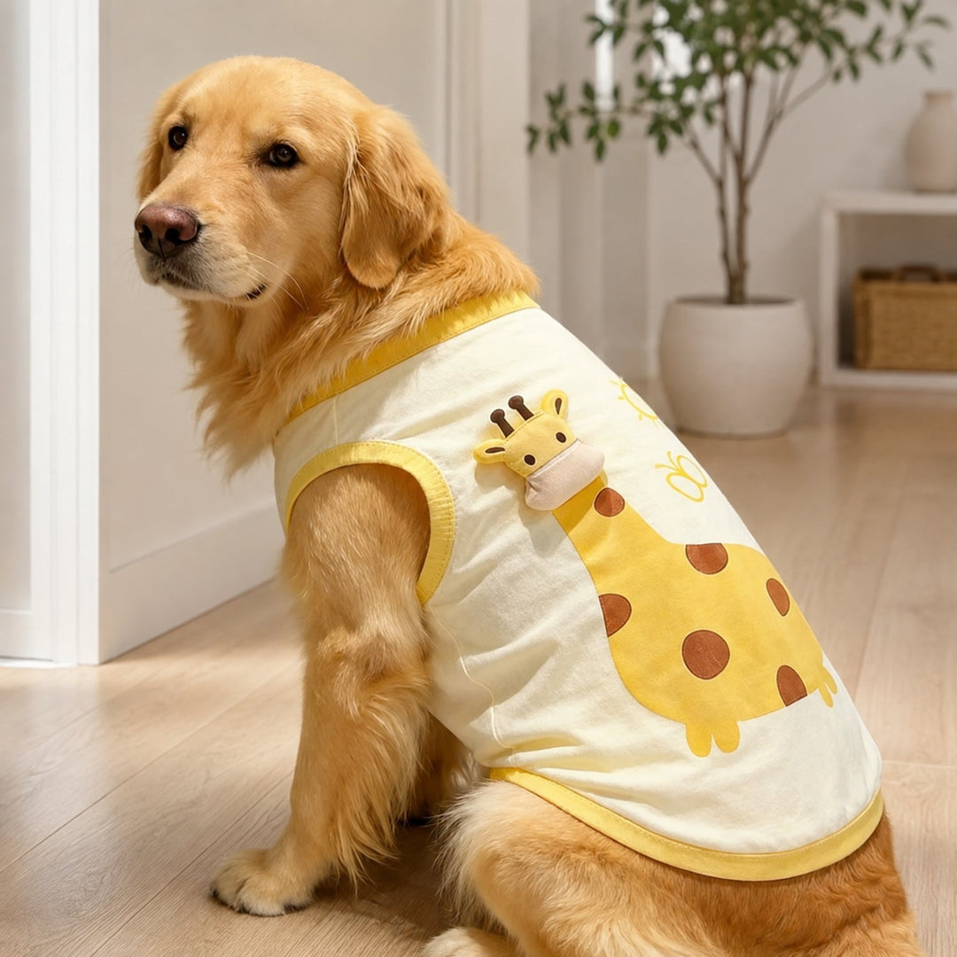 Playful Animal Sleeveless Dog Top | All-Season Polyester | For Medium and Larger Dogs