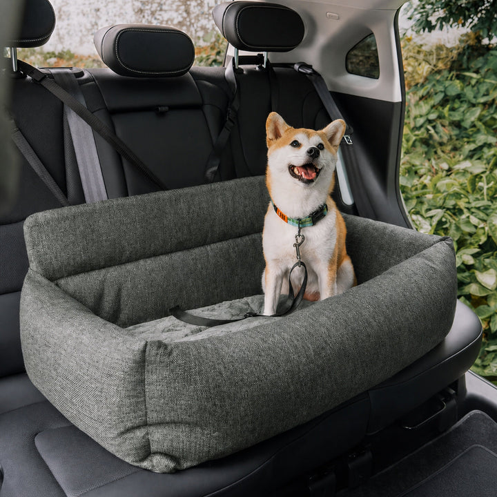 Dog Car Back Seat Bed | Washable Travel Bolster Seat Cover