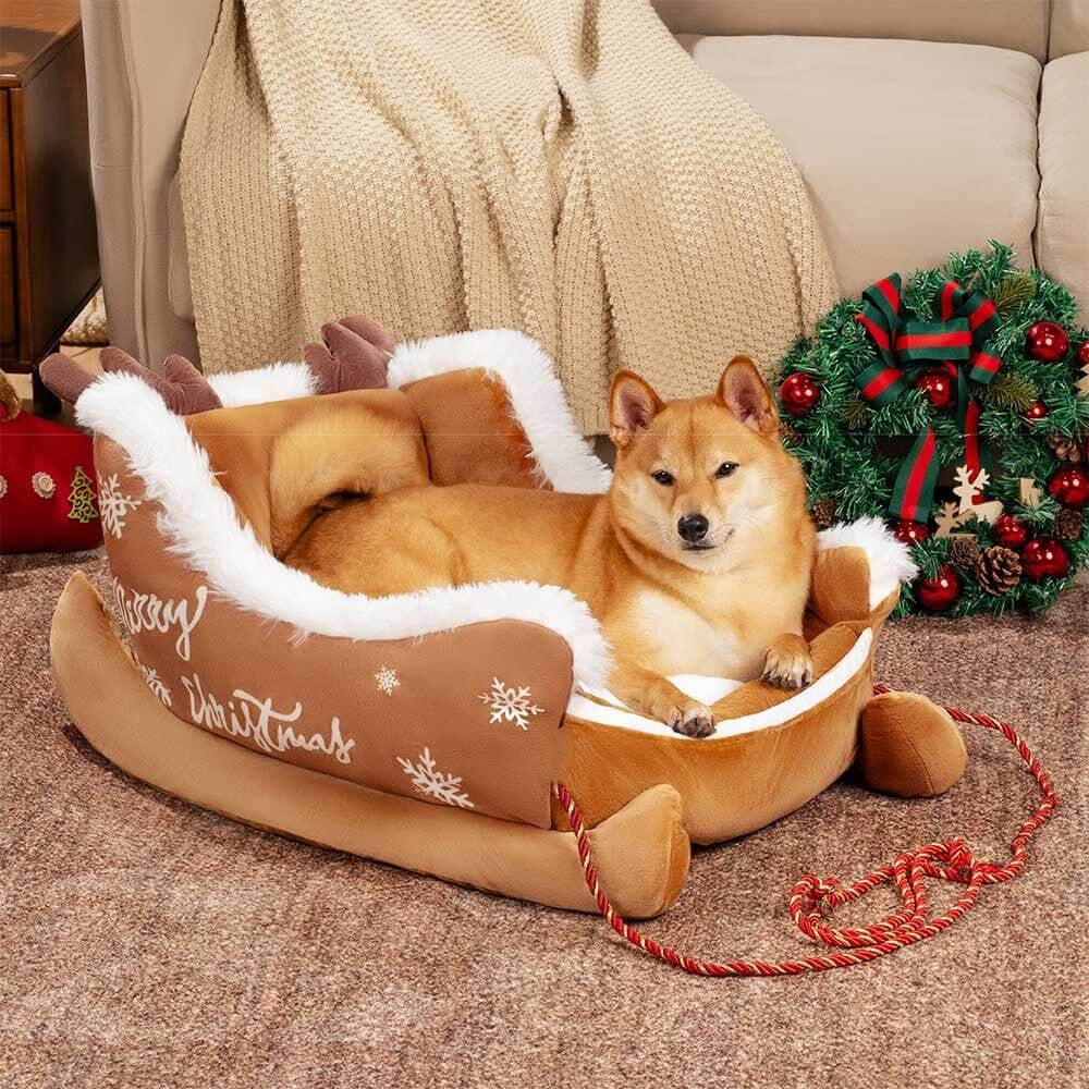 Festive Plush Cosy Dog Bed