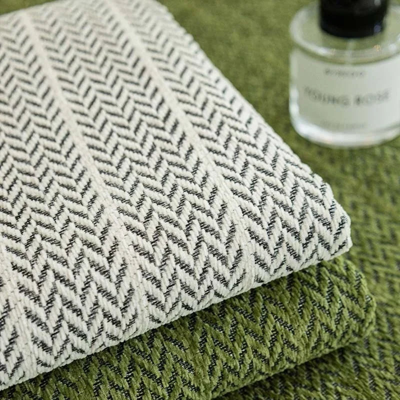 Solid Colour Chenille Sofa Cover | Anti-Scratch Herringbone Couch Protector | Durable