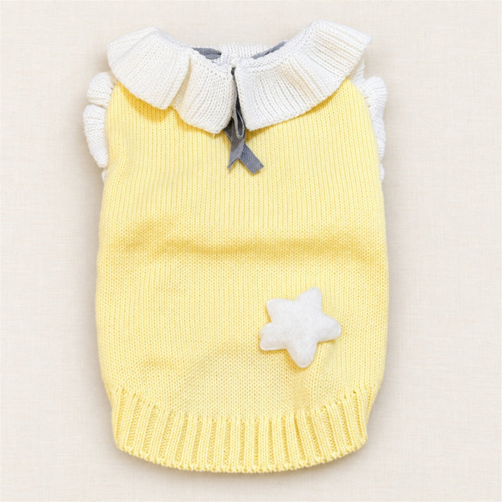 Wish Upon a Star Dog Jumper | Knitted with Collar & Bow