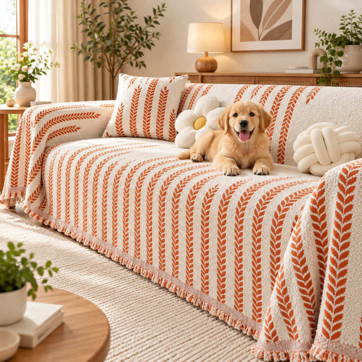 Plush Fleece Sofa Cover & Sofa Throw | Cat-Scratch-Resistant | Machine-Washable
