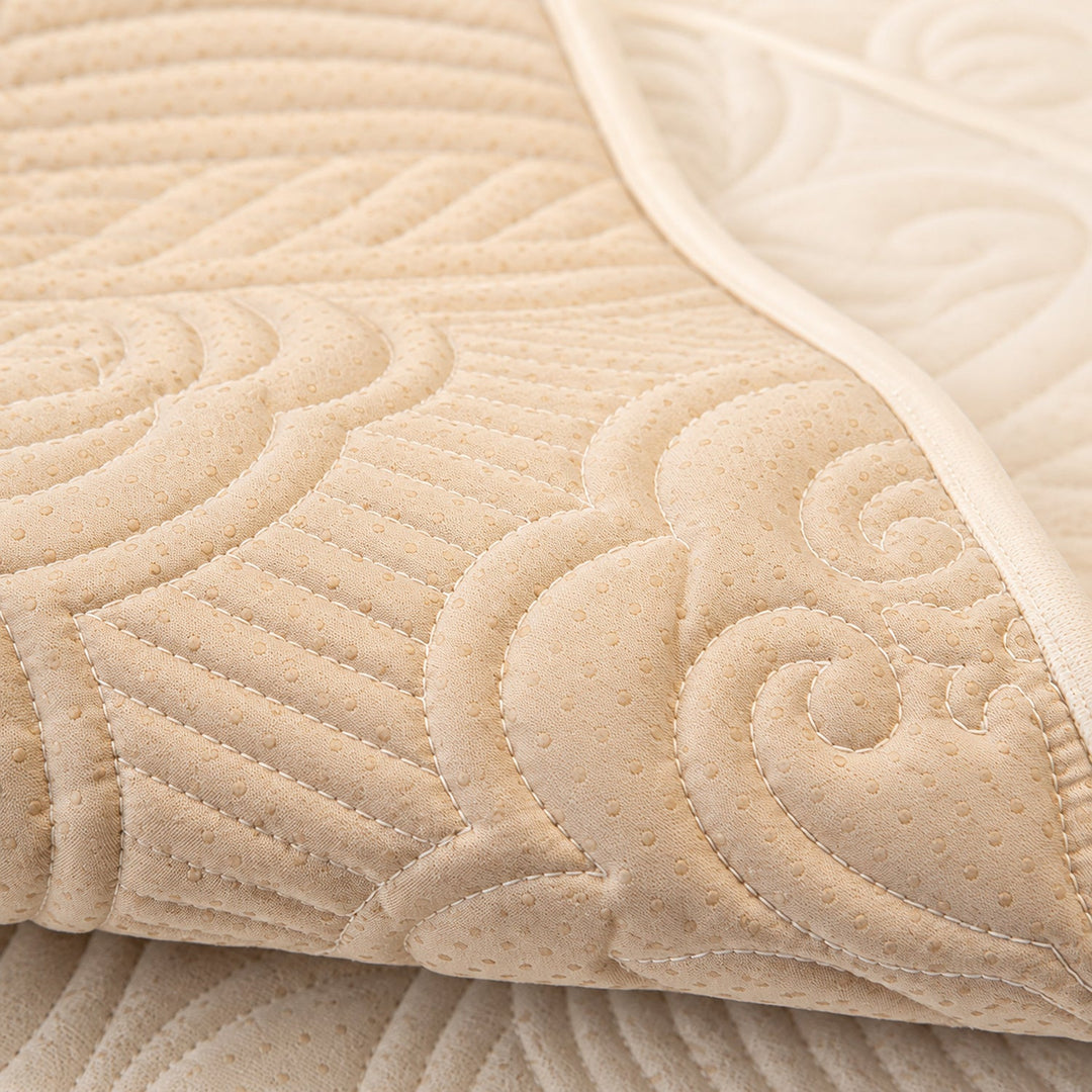 Sculpted Bloom Sofa Cover | Plush Polyester | Non-Slip & Washable