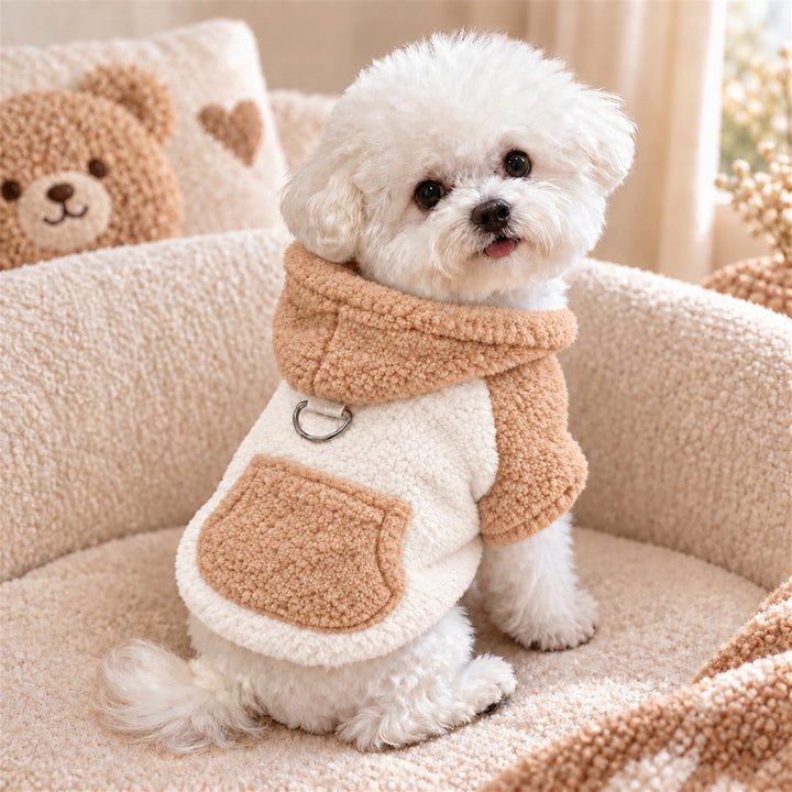 Cosy Pocket Dog Coat | Soft Fleece | Hood & Lead Ring