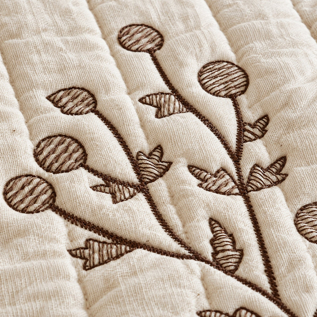 Floral Embroidered Sofa Cover | Sofa Cushion Covers | Non-Slip & Machine-Washable
