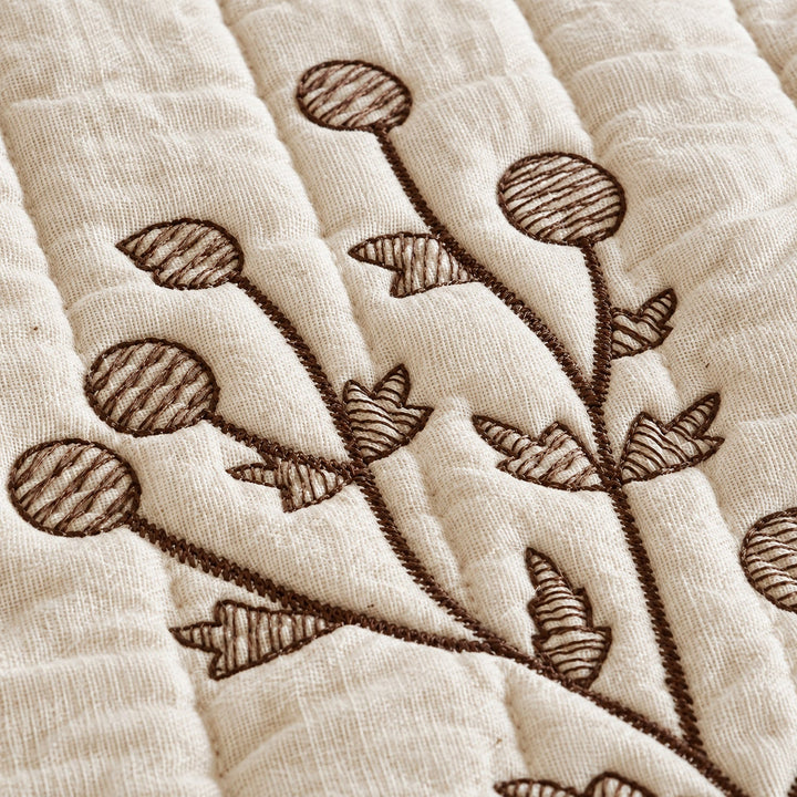 Floral Embroidered Sofa Cover | Sofa Cushion Covers | Non-Slip & Machine-Washable