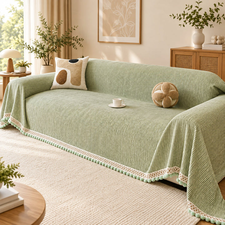 Sofa Cover & Sofa Throw | Ribbed Chenille Sofa Protector | Machine Washable
