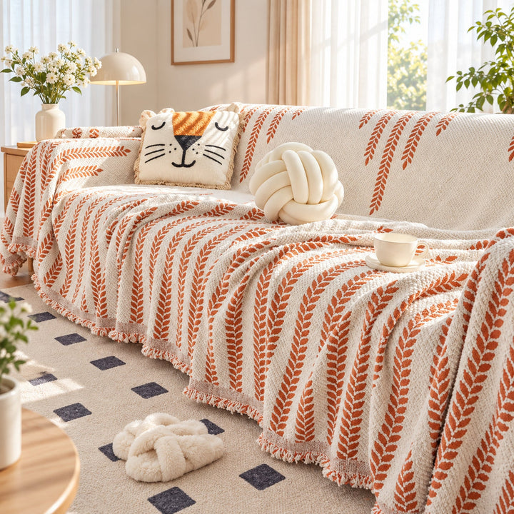 Plush Fleece Sofa Cover & Sofa Throw | Cat-Scratch-Resistant | Machine-Washable