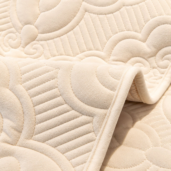 Sculpted Bloom Sofa Cover | Plush Polyester | Non-Slip & Washable