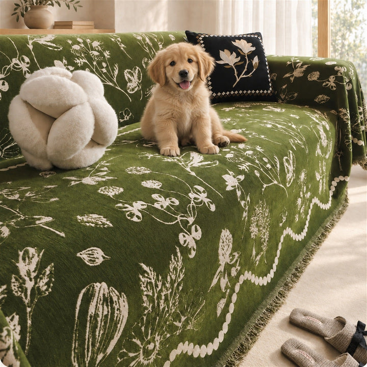 Secret Garden Chenille Sofa Throw | Reversible & Machine Washable