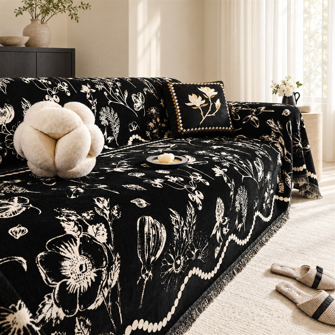 Secret Garden Chenille Sofa Throw | Reversible & Machine Washable