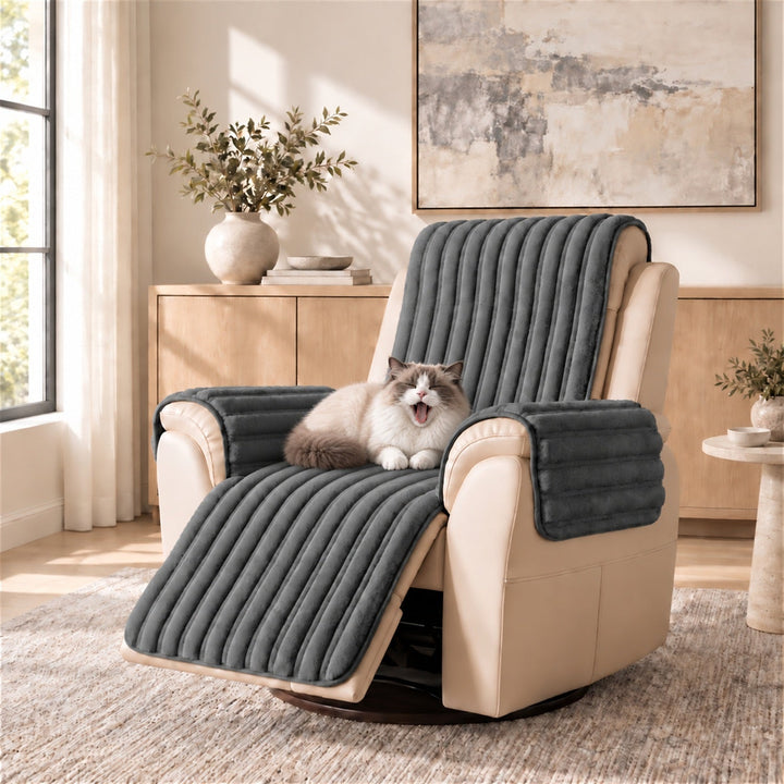 Waterproof Sofa & Recliner Cover | Ribbed Plush | Non-Slip, Machine Washable