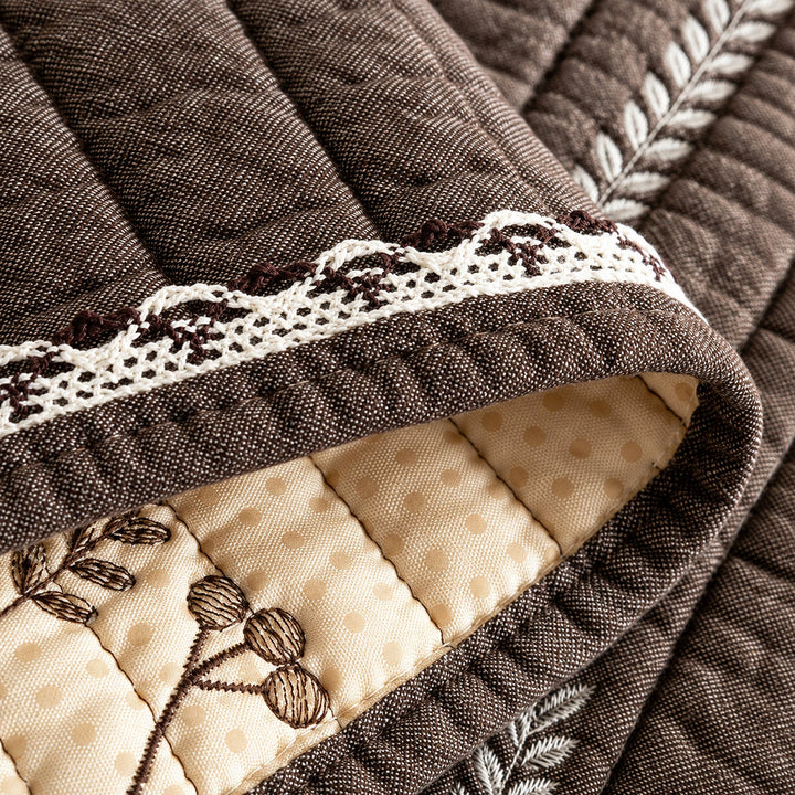Floral Embroidered Sofa Cover | Sofa Cushion Covers | Non-Slip & Machine-Washable