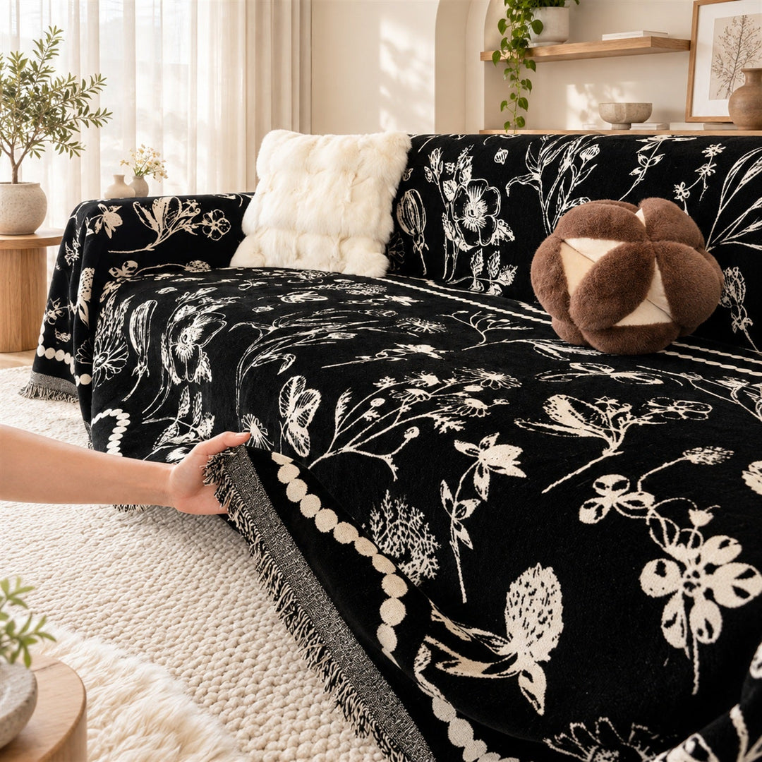 Secret Garden Chenille Sofa Throw | Reversible & Machine Washable