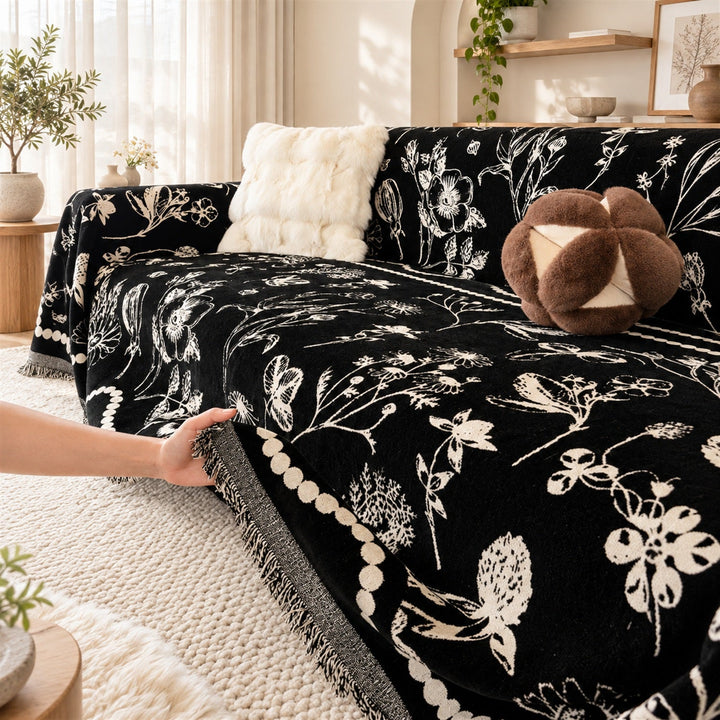 Secret Garden Chenille Sofa Throw | Reversible & Machine Washable