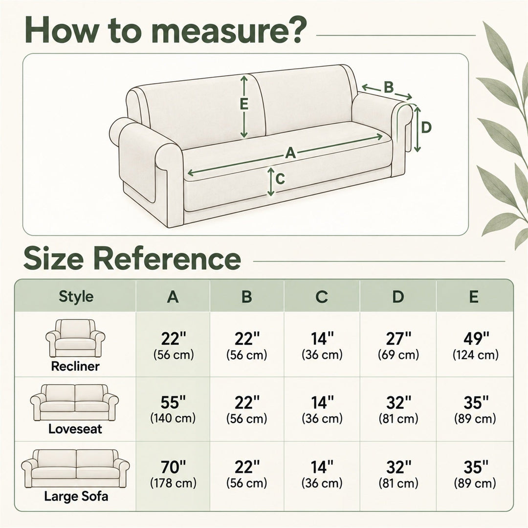 Waterproof Sofa & Recliner Cover | Ribbed Plush | Non-Slip, Machine Washable