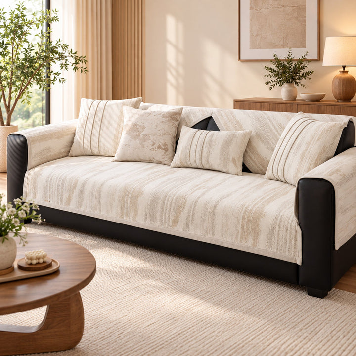Sofa Cover & Chenille Sofa Throw | Non-Slip & Machine-Washable