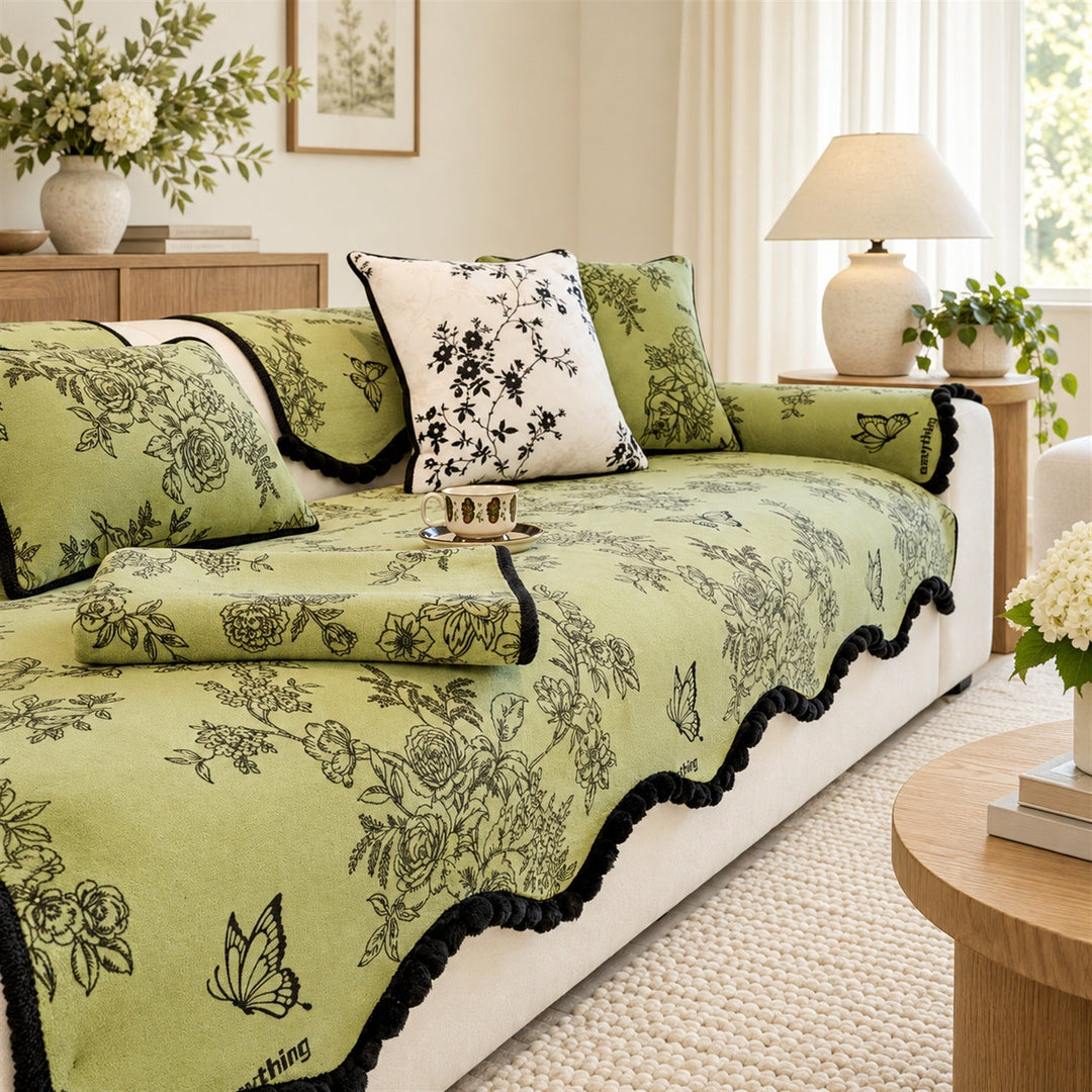 Garden Reverie Sofa Cover | Soft Plush | Non-Slip & Machine Washable