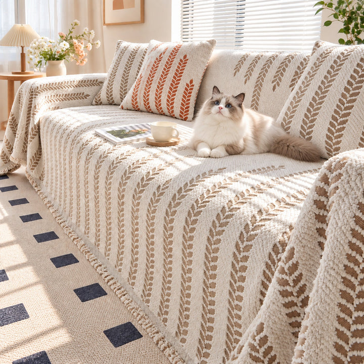 Plush Fleece Sofa Cover & Sofa Throw | Cat-Scratch-Resistant | Machine-Washable