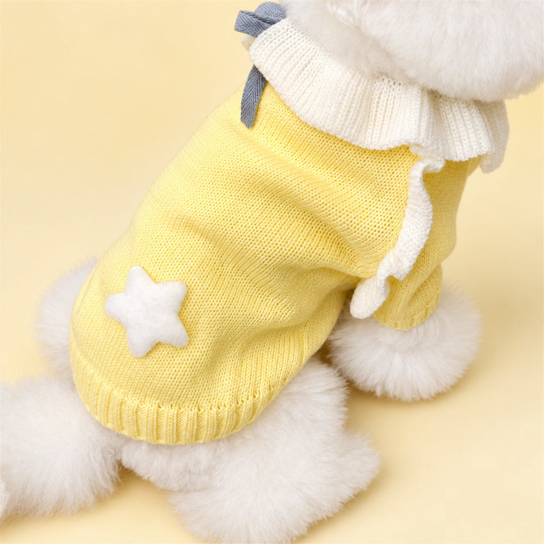 Wish Upon a Star Dog Jumper | Knitted with Collar & Bow