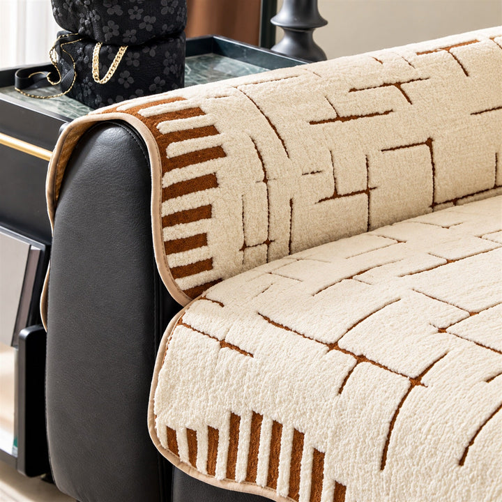 Sketchline Sofa Cover | Soft Plush | Non-Slip & Machine Washable
