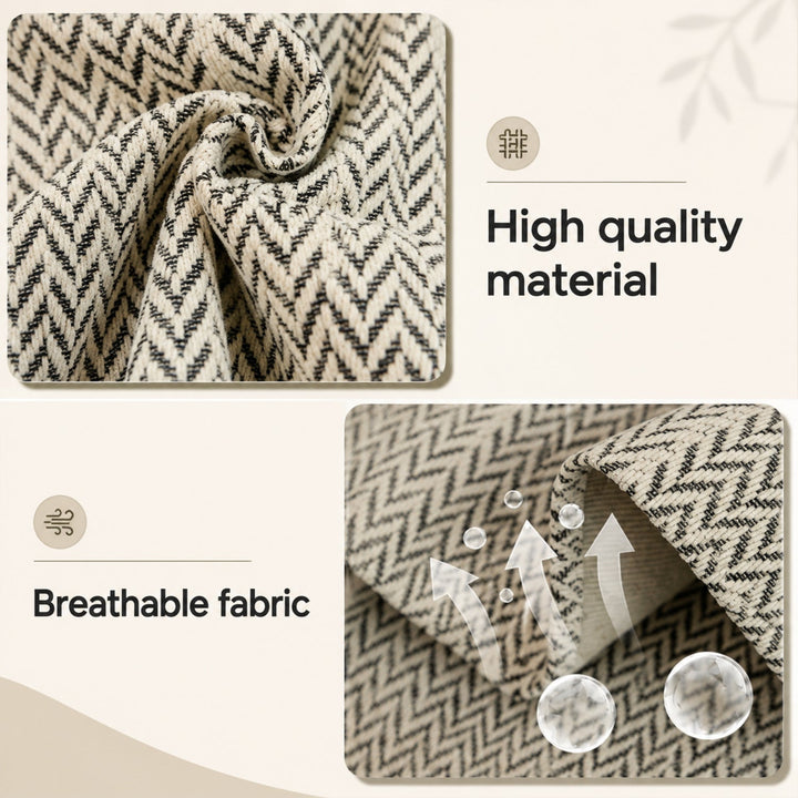 Solid Colour Chenille Sofa Cover | Anti-Scratch Herringbone Couch Protector | Durable