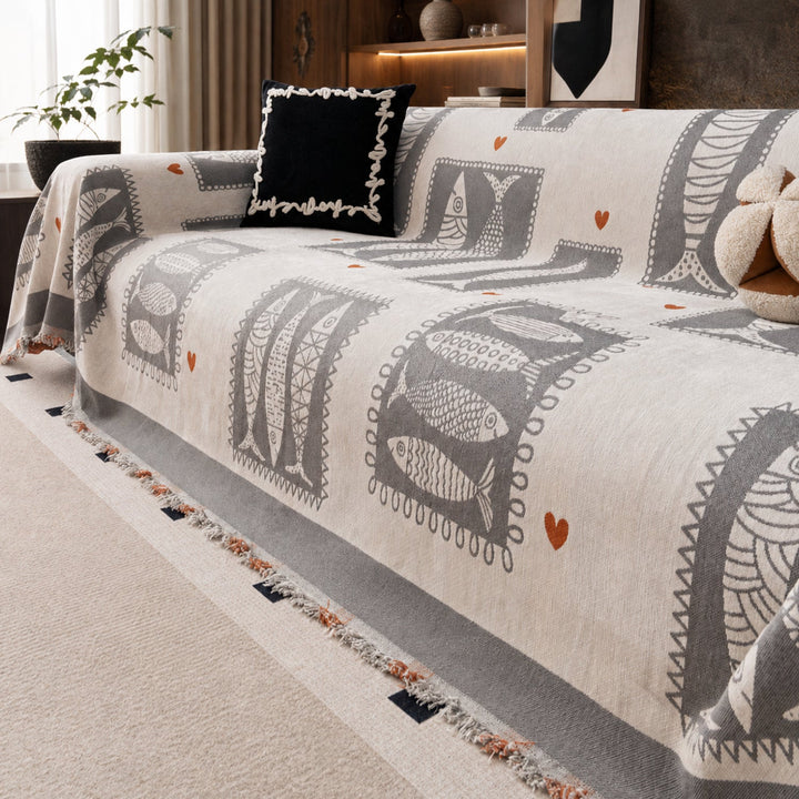 Lucky Fish Sofa Throw | Washable All-Season Sofa Protector