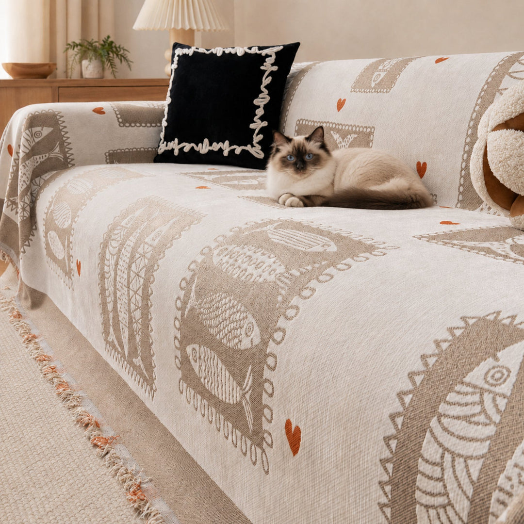 Lucky Fish Sofa Throw | Washable All-Season Sofa Protector