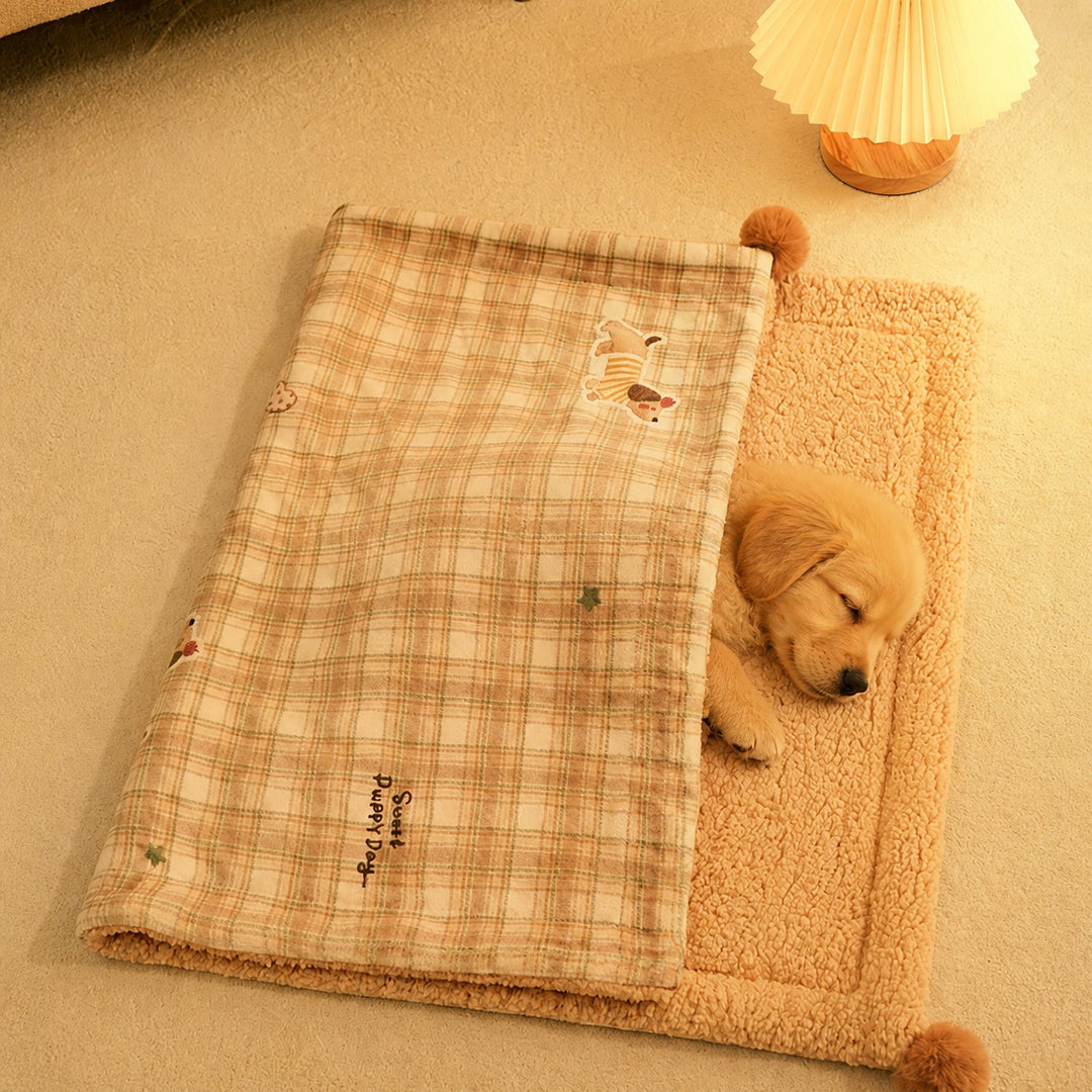 Dog Blanket & Cat Blanket | Reversible Plush with Pillow | Machine Washable