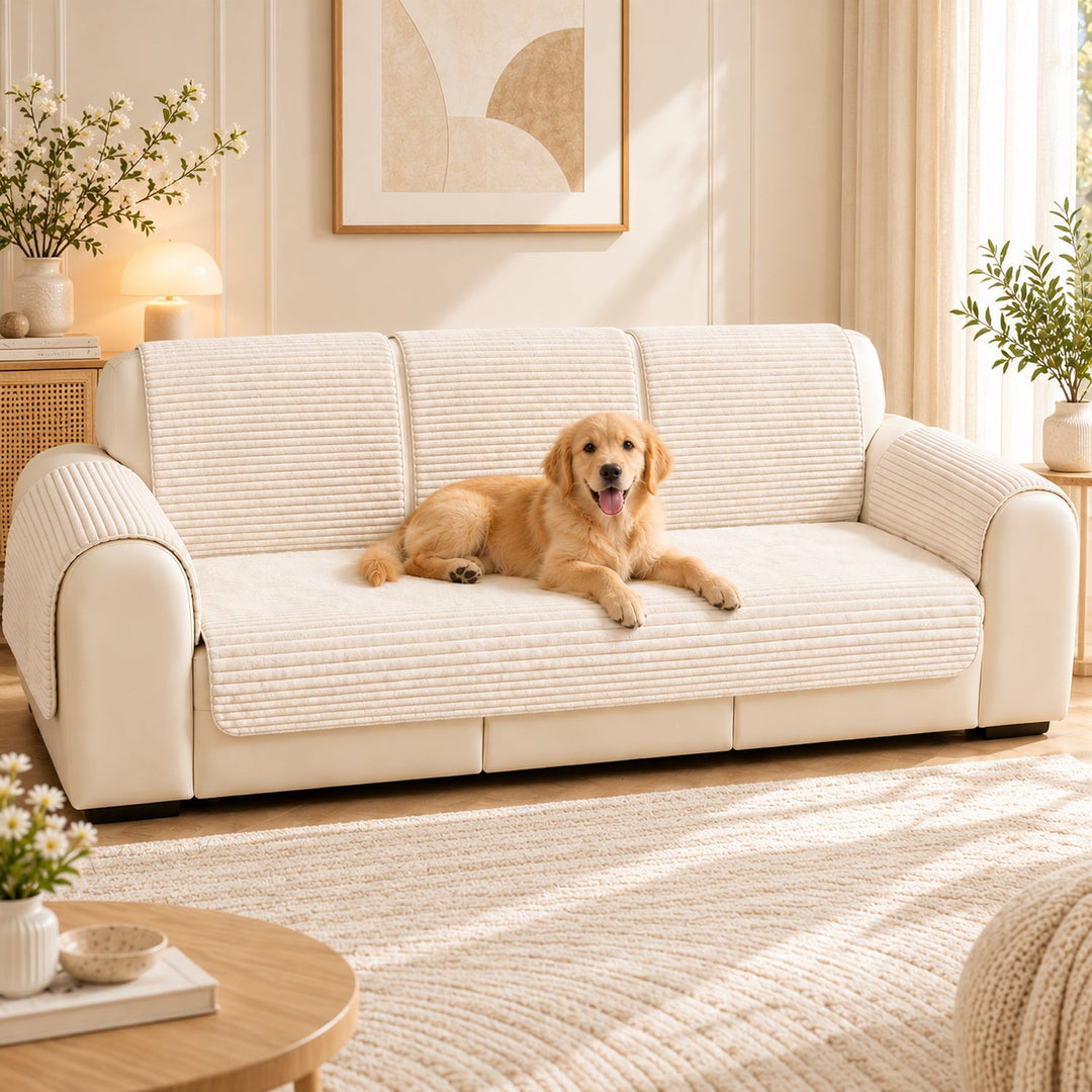 Furry Plush Sofa Protector | Soft Non-Slip Machine-Washable Cover for Pet Homes