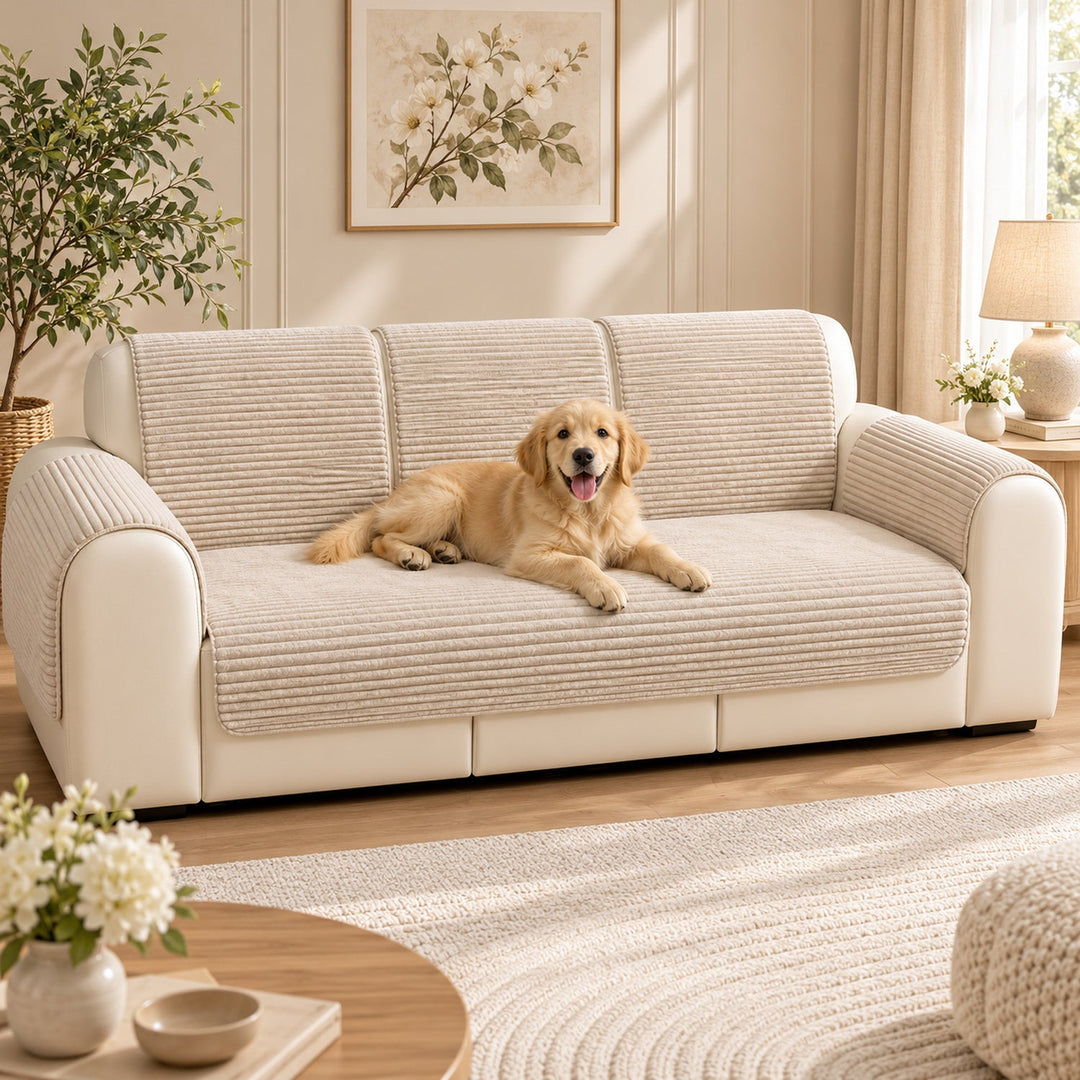 Furry Plush Sofa Protector | Soft Non-Slip Machine-Washable Cover for Pet Homes