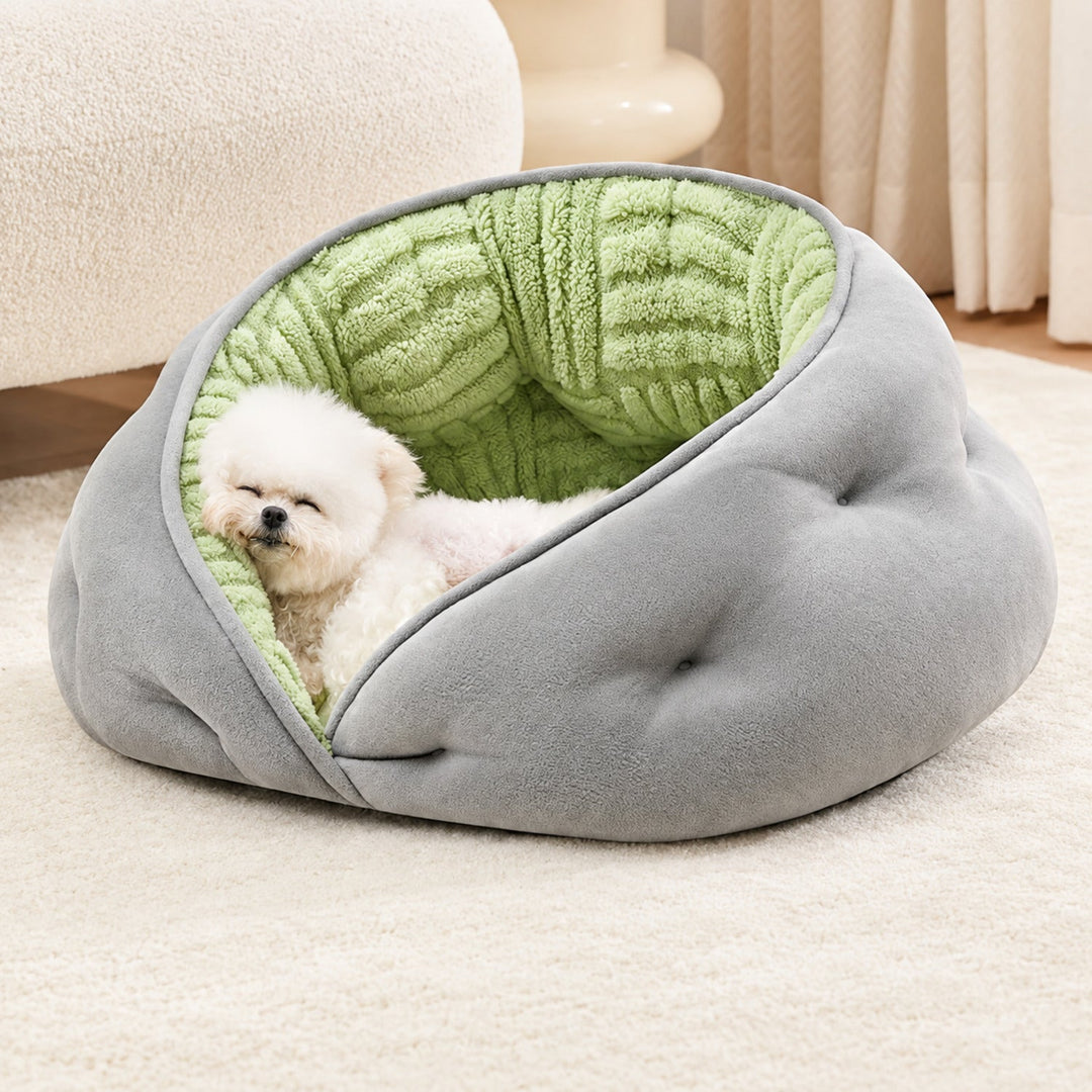 Dog Bed & Cat Bed | Snuggle Wrap Design | Soft Washable Fleece & Raised Padded Sides