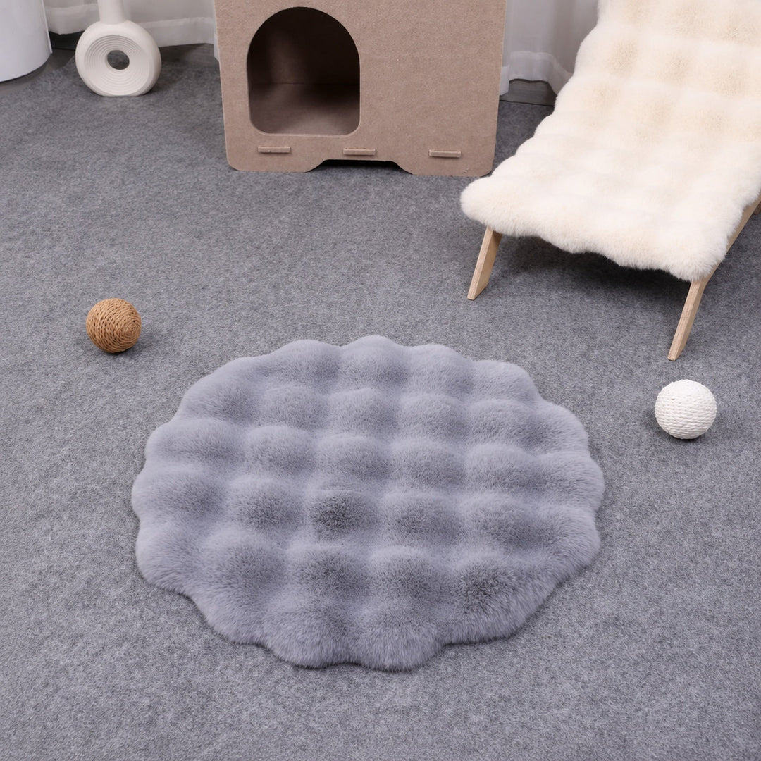 Washable Dog Bed & Cat Bed | Flower Pet Mat | Thick Plush & Non-Slip Base