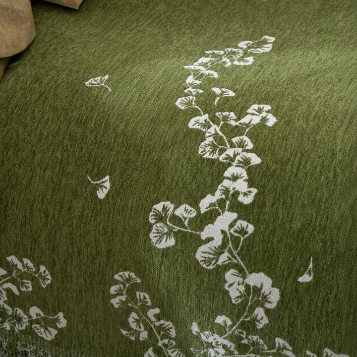 Olive Blossom Sofa Throw | Chenille Machine-Washable All-Season