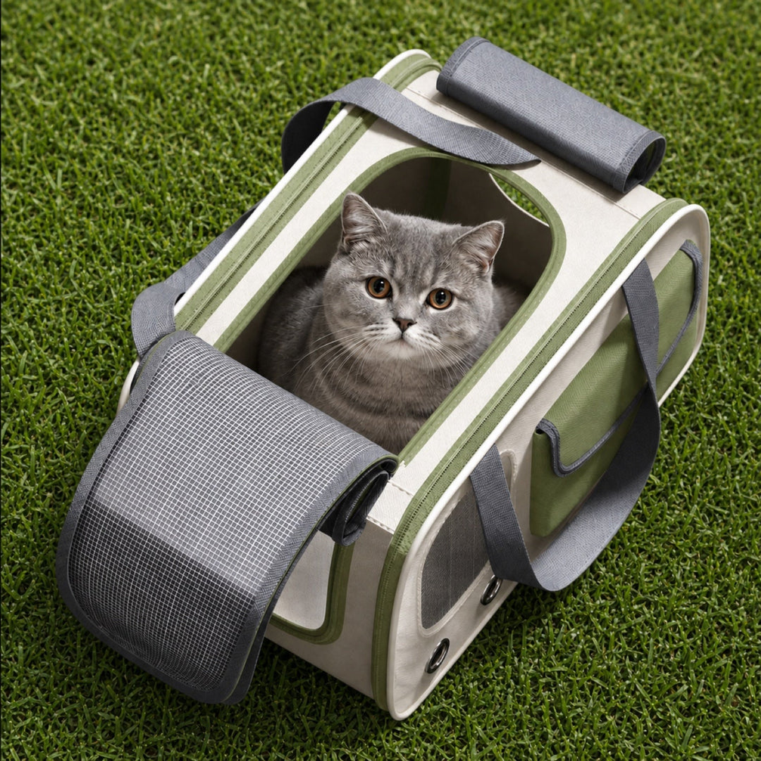 Breathable Cat Carrier | Foldable Travel Bag with Shoulder Strap