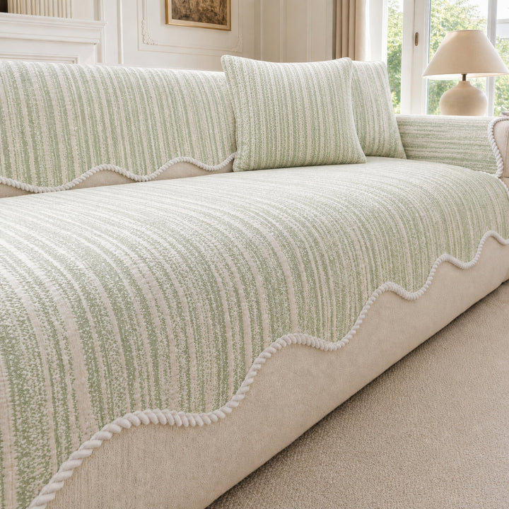 Wavy Cooling Sofa Cover | Breathable Anti-Scratch | Non-Slip Summer Fabric