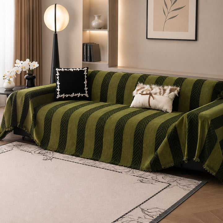 Sofa Throw | Chenille Pet Proof Couch Blanket | Non-Slip Herringbone | Washable | Dog & Cat Friendly