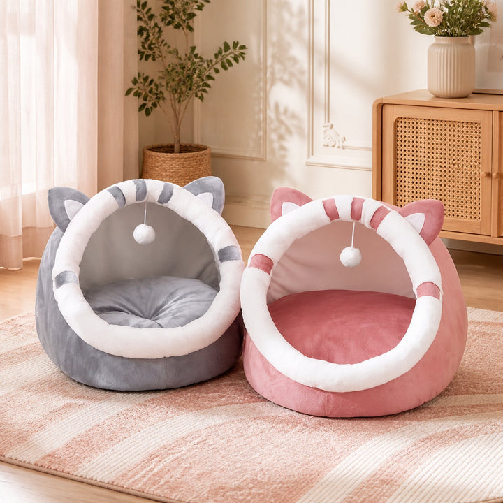 Foldable Cat House | Washable Enclosed Bed | Anti-Slip Base