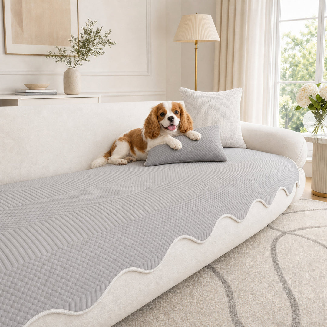 Wavy Cooling Sofa Cover | Breathable Fabric | Machine Washable | Anti-Slip Protector