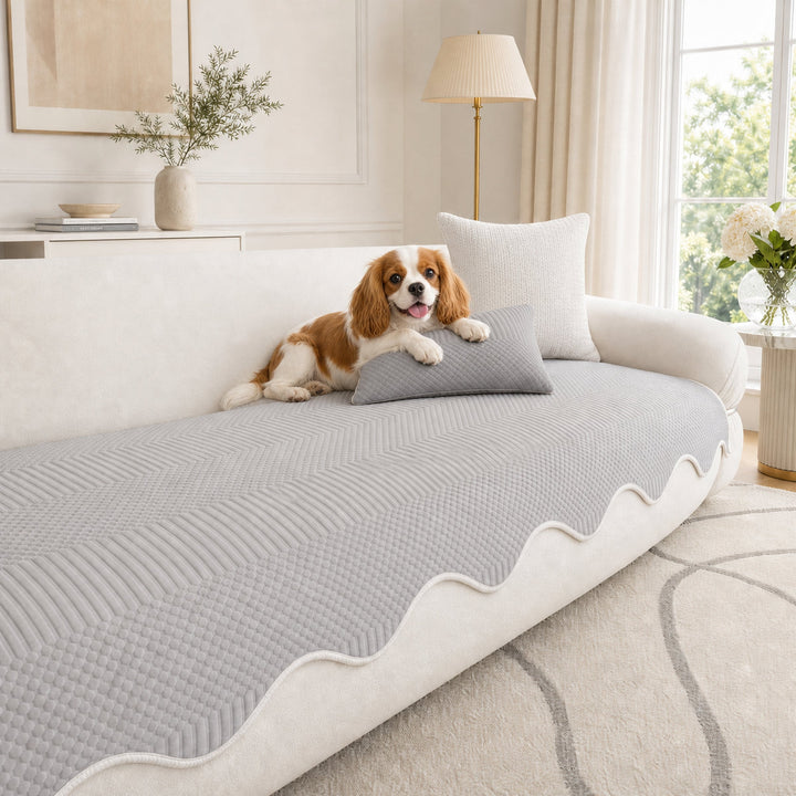 Wavy Cooling Sofa Cover | Breathable Fabric | Machine Washable | Anti-Slip Protector