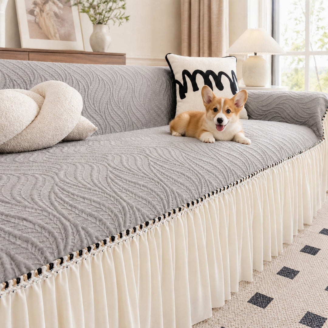 Ripple Weave Sofa Throw | All-Season Anti-Scratch Machine-Washable