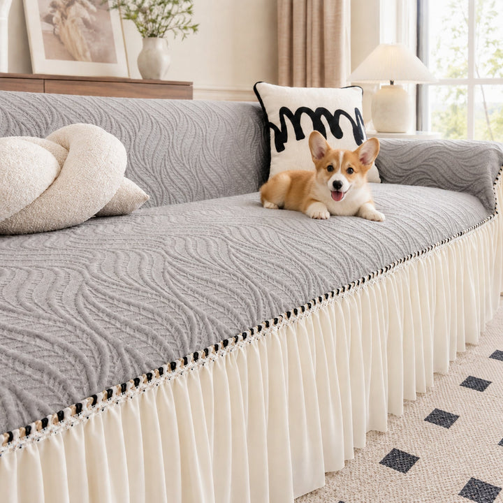 Ripple Weave Sofa Throw | All-Season Anti-Scratch Machine-Washable