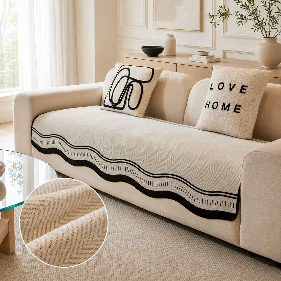 Modern Wavy Sofa Cover |  Non-Slip Scratch-Resistant | All Season Washable
