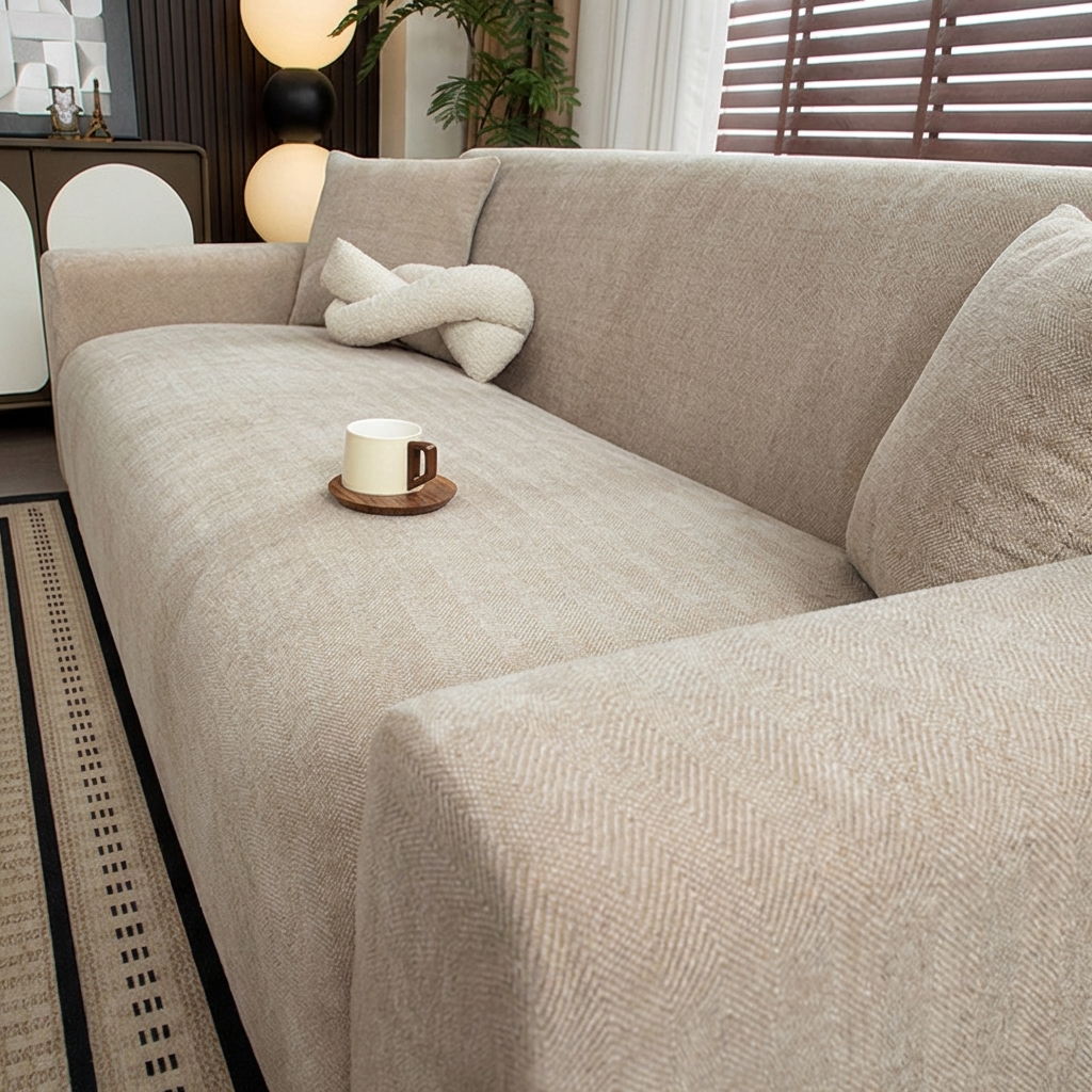 Herringbone Full‑Coverage Sofa Protection Magic Couch Cover