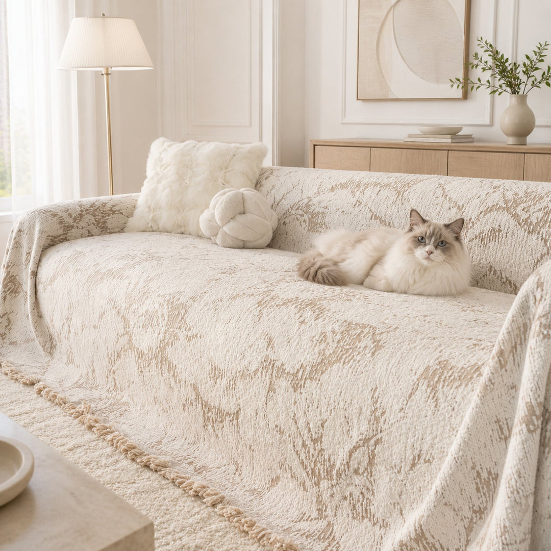 Cloudstone Sofa Throw | Soft Velour | Draping All-Season Sofa Protector