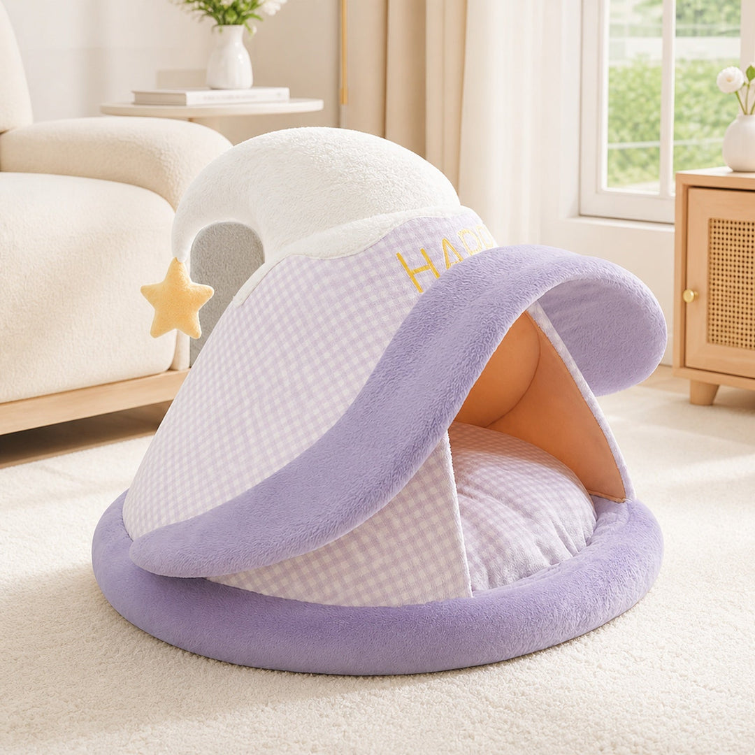 Dog Bed & Cat Bed | Witch Hat House | Soft Plush Hideaway with a Non-Slip Base