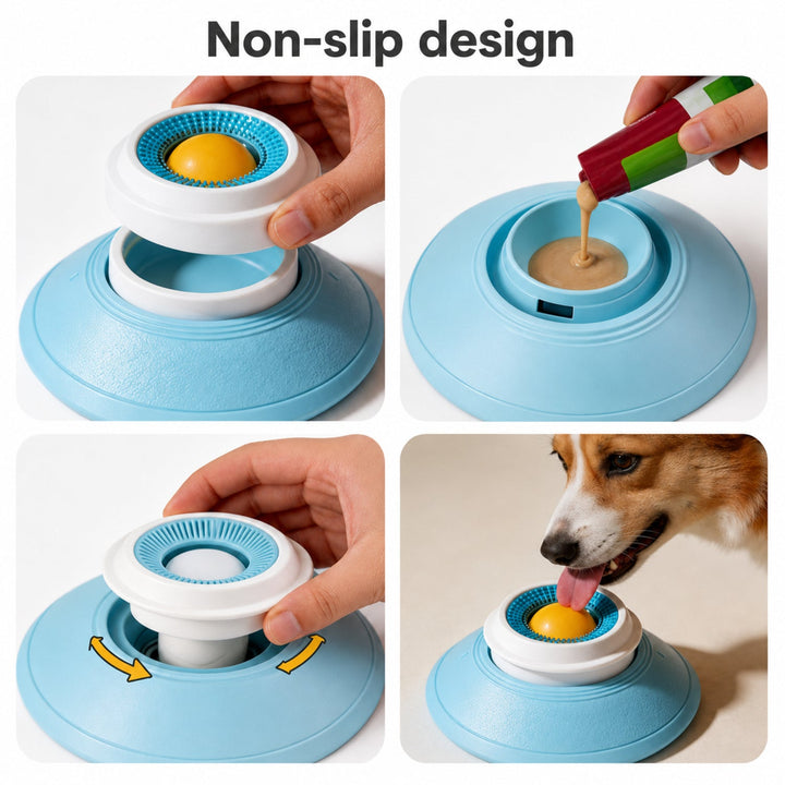 Lick-a-lot | Suction Slow Feeder Lick Bowl | Interactive Treat Toy for Cats & Dogs