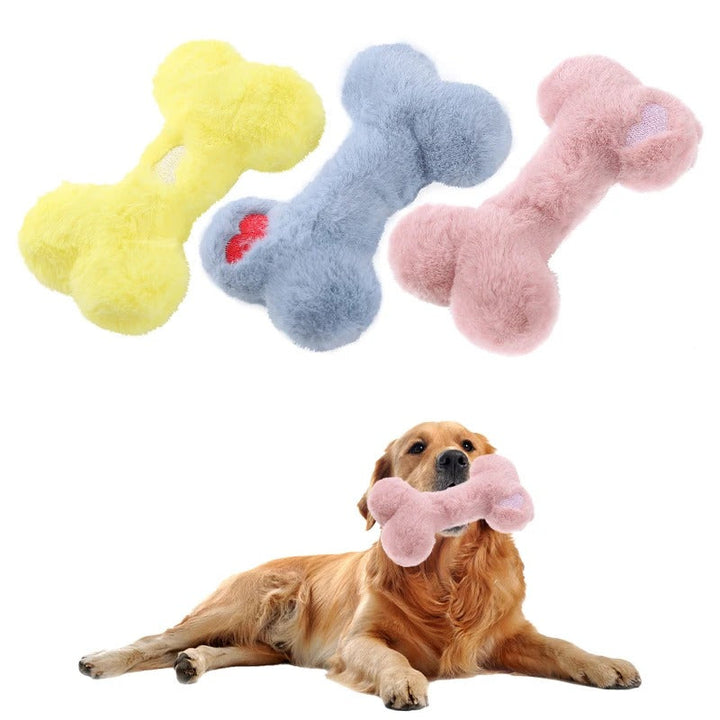 Cute Love Bone Plush Squeaky Dog Toy