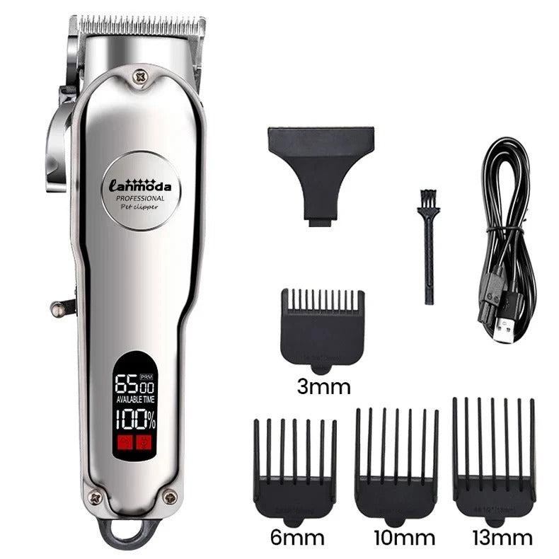 Professional Dog Hair Clipper All Metal Rechargeable Pet Trimmer